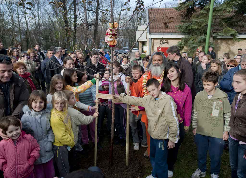 Planting World Peace Tree in Children Village in Novi Sad, Serbia