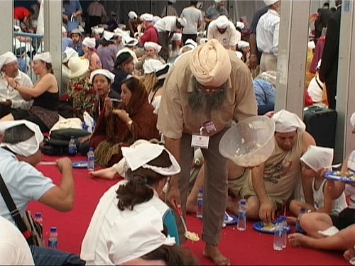 Sikh langar (free food offering) feeds more than 3000 a day Sikh langar (free food offering) feeds more than 3000 a day