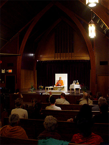 Public lecture in a church in Vancouver Public lecture in a church in Vancouver